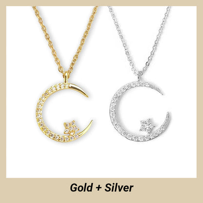🌙✨Bright Night: Moon Star Necklace🎁Comes with Exquisite Gift Box