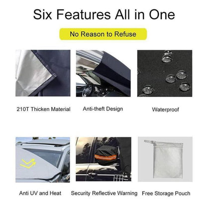 ❄️☀️ Windshield Anti-Snow & Anti-Frost Cover with Mirror Protection – Ready-to-Drive in Any Weather!