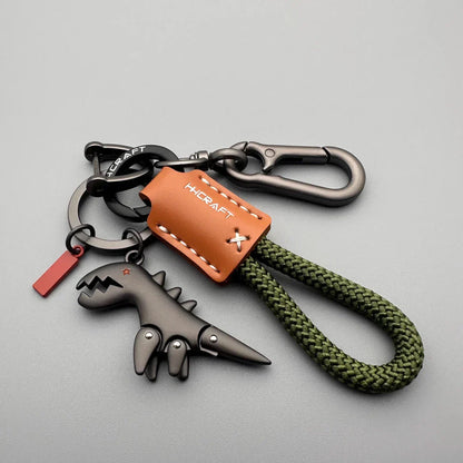 🎅Christmas Sale🎄50K+ SOLD! 🎁✨Aluminum Alloy Dinosaur Charm Paired with a Hand-woven Bracelet