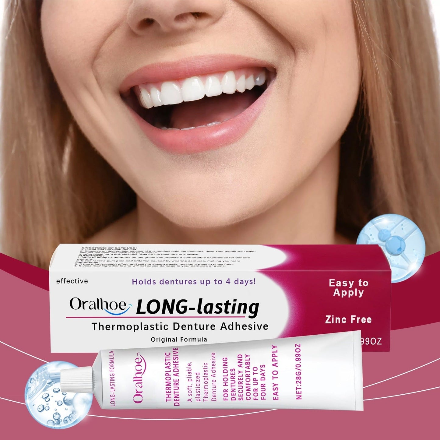Oralhoe Denture Fixation Adhesive Fixed Dentures For Improved Comfort And Beauty Denture Fixation Adhesive