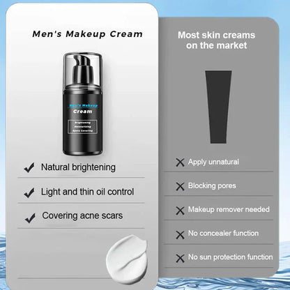 Men's Makeup Cream for Brightening, Moisturizing & Spots Covering