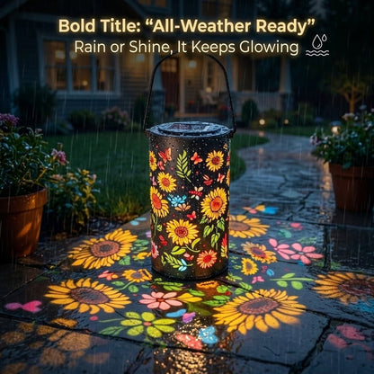 Solar Lanterns with Projection – Sunflower & Butterfly Ground Art Lights🌼✨