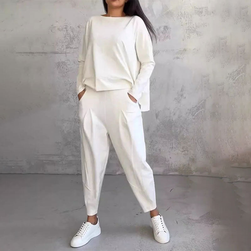 🎉HOT SALE💖Round-Neck Long-Sleeved Top ＆ Pants 2-Piece Set