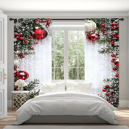 🎅Christmas Sale🎄50K+ SOLD! 🎁✨Christmas Window Curtains 2-Piece Set for Home Decor