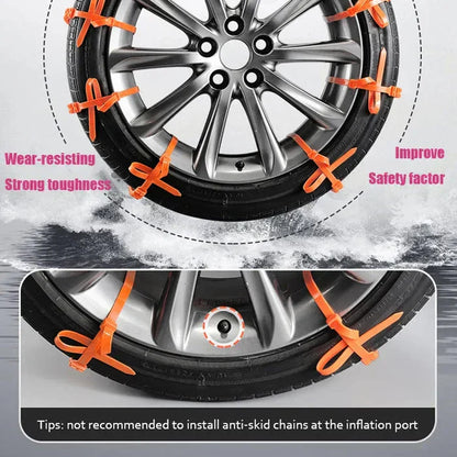 🔥10 Pcs/Pack🔥Universal Reusable Anti-skid Nylon Tire Chains