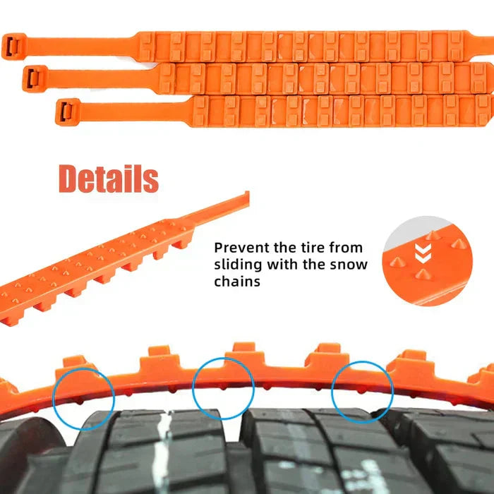 🔥10 Pcs/Pack🔥Universal Reusable Anti-skid Nylon Tire Chains