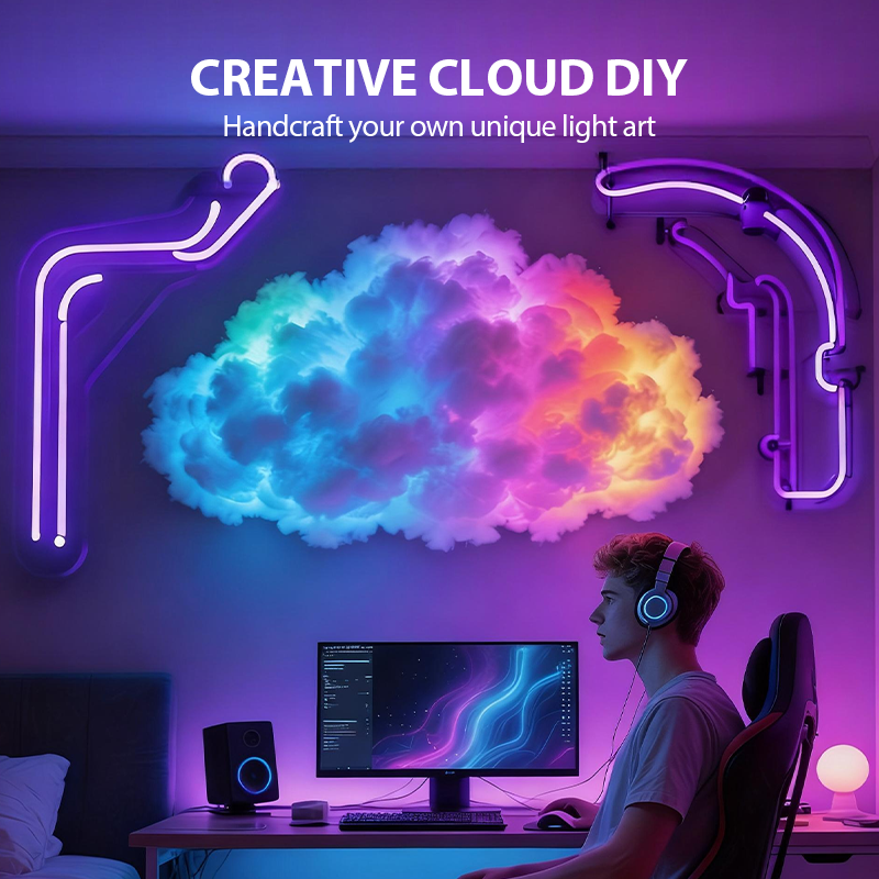 ⏰DIY USB-Powered Thundercloud LED Light Decor🌈☁️