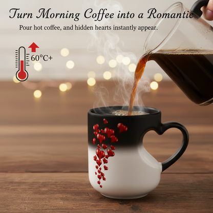 Color Changing Heart Handle Ceramic Mug